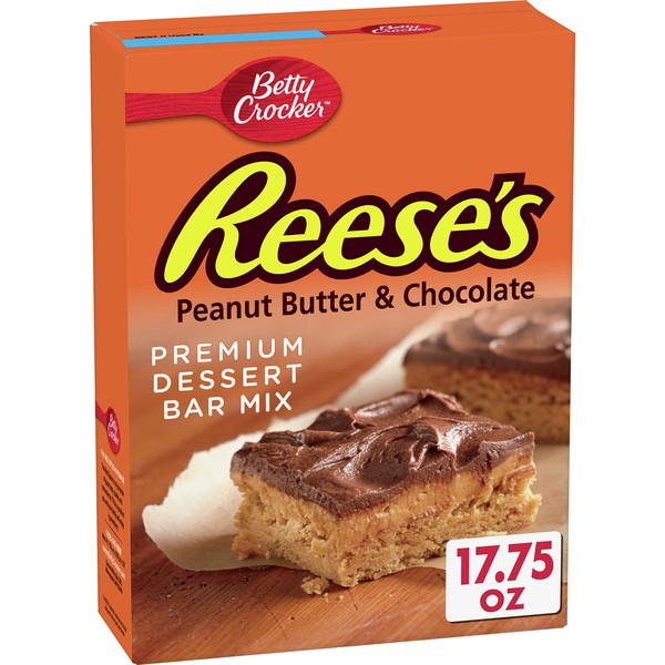 Betty Crocker Hershey's barra de postres mezcla de mantequilla de maní y chocolate de Reese's 17.75 oz caja