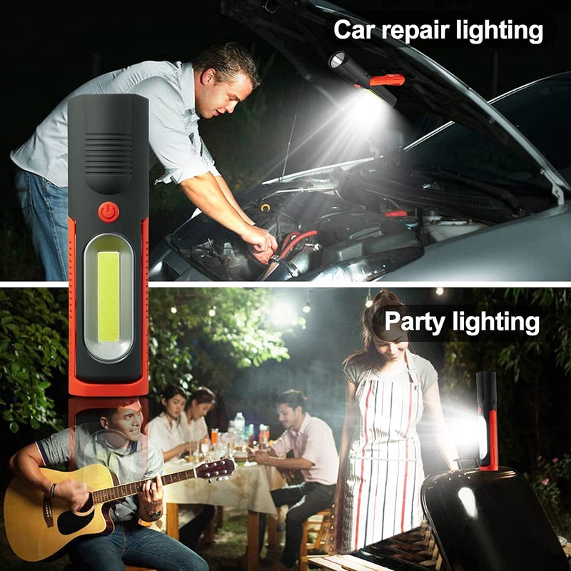 LED + COB Torches Inspection Lamp Camping Light, Hands-Free Garage