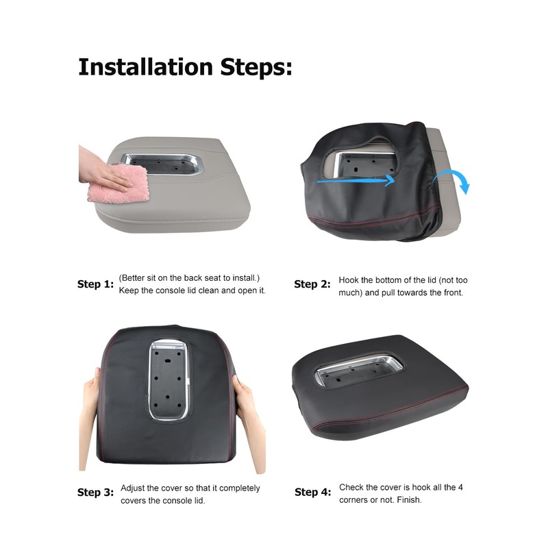 INTGET Center Console Cover for Chevy Silverado & GMC Sierra