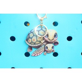SIGZKK Animal Decoration Bogg Bag Insert Charms, Acrylic Vivid Sea Turtle Cat Frog Design Accessories Charm Key Holder for Bogg Bag, Simply Southern, Beach Tote Bag (Sea Turtle)