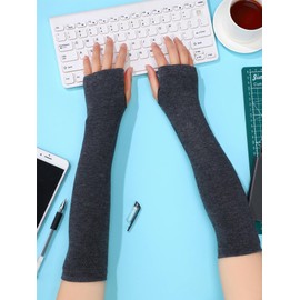 4 Pairs Women Winter Long Fingerless Gloves Knitted Arm Warmer Long Arm Sleeves Elbow Length Gloves Thumb Hole Stretchy Mittens(Stylish Color)
