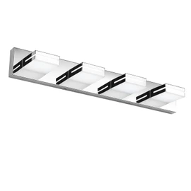 SineRise LED Modern Bathroom Vanity Light Fixtures (2-Light, 15.5-Inch, Dimmable), Chrome Modern Acrylic Bathroom Wall Lighting Fixtures Over Mirror (Cool White 6000K)