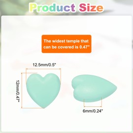 HARFINGTON 10pair Eyewear Ear Grip Heart-Shaped Silicone Eyeglasses Temple Stopper Anti-Slip Glasses Retainers Holder for Daily Wear Glasses Sunglasses Reading Eyeglasses, Green