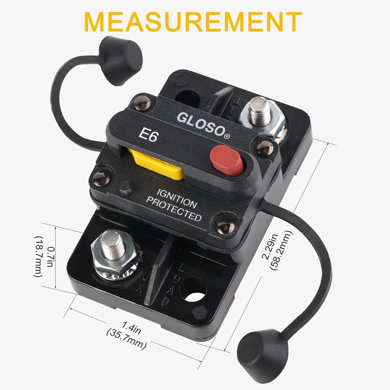 GLOSO Car Circuit Breaker 15 amp Boat Marine Manual Reset