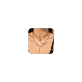 Chunky Chain Necklace for Women Gold Chunky Choker Necklace Layered Cuban Chain Necklace for Girls