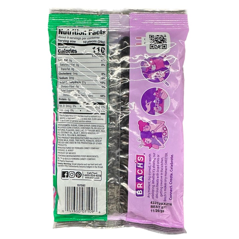 BrachCandy Easter Black Licorice Jelly Beans, 9 oz pack of