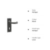 Black Antique Door Handles Lever Lock Plain
