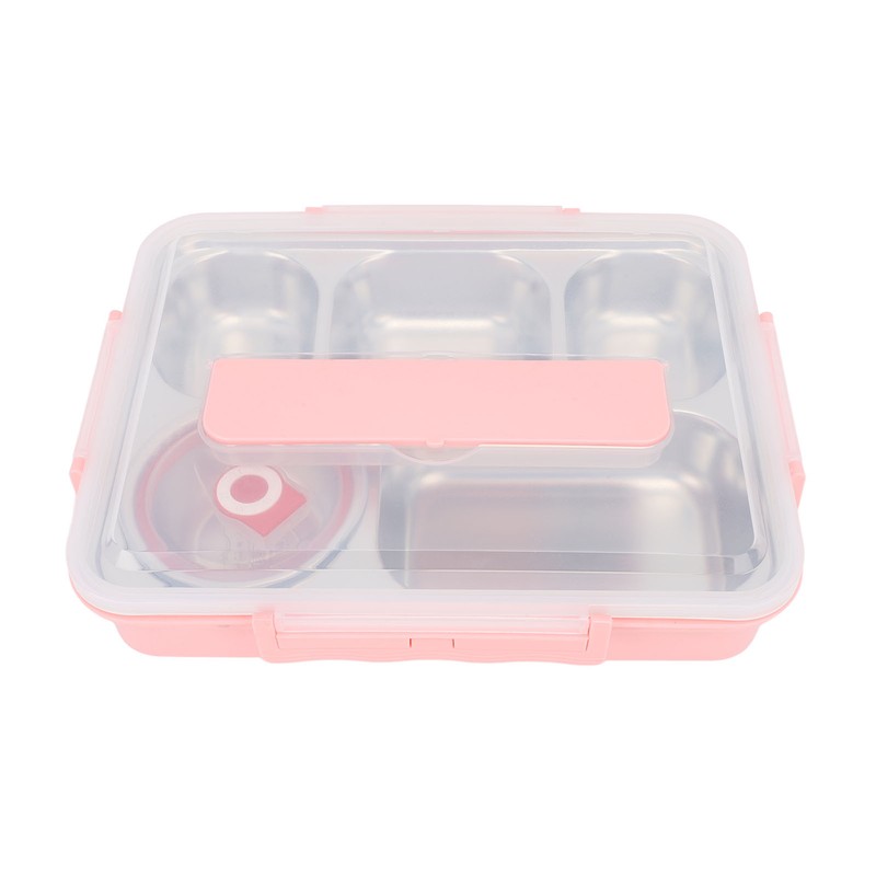 Lunch Box with Lid 5 Compartments Heat Preservation Stainless Steel