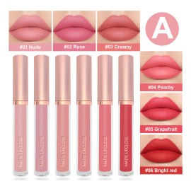 6-color Long-lasting Matte Lip Gloss Set