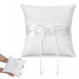 Wedding Ring Bearer Pillow, Weddings Ring Pillow with Lace Pearl