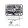 Spec-D Tuning 4X6 Chrome Sealed Beam H4 Headlights Square Lamps