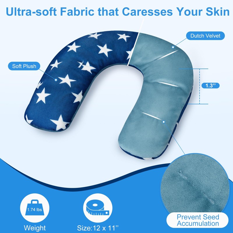 Atsuwell Neck Warmer Microwavable, Heated Neck Pillow Microwavable with Cotton