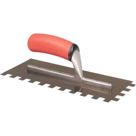 BARWALT Ultrastainless Notched Trowel, Square 1/2 x 1/2 x 1/2 Inch Notches, Stainless Blade Tiling Tools, BWT70956