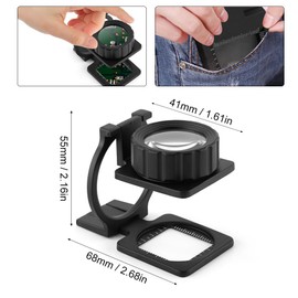 20X Lupa Plegable Port¨¢Til Soporte Lupa Lente Lupa Escala de Medida