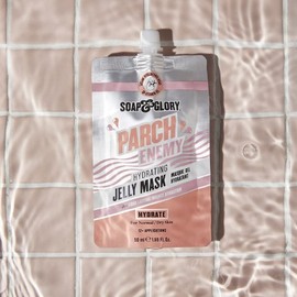 Soap & Glory Parch Enemy Hydrating Jelly Face Mask - Vitamin B5 + Hyaluronic Acid Skin Plumping Face Mask - Long Lasting Hydration Jelly Mask for Normal & Dry Skin (50ml)
