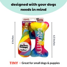 Huxley & Kent Tiny Tuff | Out for Brunch | Extra Tough Dog Toy for Small Dogs | 2-Pack Funny Dog Toy | Features Squeaker, Crinkle | Machine Washable
