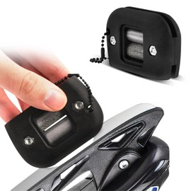 Beufee Ice Skates Blade Sharpener, Portable Ice Hockey Skate Sharpener Adjustable Width Ice Skates Sharpener Double Sided Ice Skate Sharpener with Keychain for Ice Hockey Skates