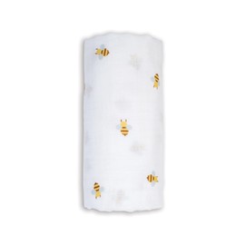 Lulujo - Swaddle Blanket Muslin Cotton LG - Bees