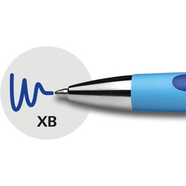 Slider Rave XB Retractable Ballpoint Pens by Schneider, Includes 2 Blue Pens and 3 Slider 755 Extra Broad (XB) Blue Refills