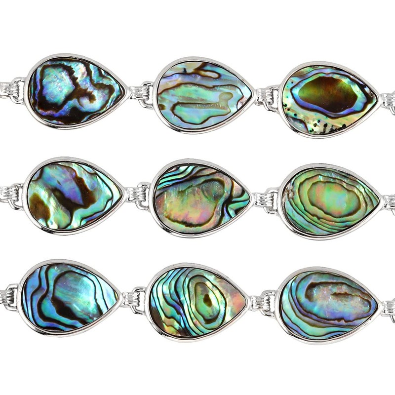 Nupuyai Natural Abalone Shell Bracelet for Women Men, Adjustable Link