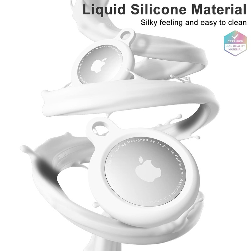 Compatible with AirTag Case Keychain, White