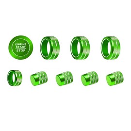 SENSHINE SENSHINE Air Conditioning, Vent Knob Cover for Honda Civic Accessories 2022 2023 2024 2025 for Honda CRV 2023 2024 2025 for Acura Integra 2023 2024 2025 Start/Stop Push Button Ring Trim 10Pcs (Green)