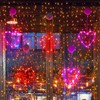 Baquler 5 Pcs Timed Window Lights Hanging Red Heart Lights