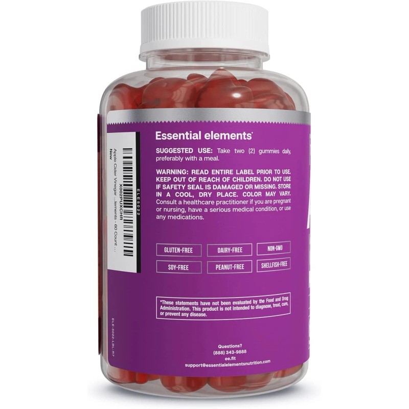 Essential Elements Apple Cider Vinegar Gummies 60 Count Immune Support