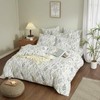 YASMENG Bed Linen Leaves 155 x 220 cm Green Grey