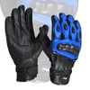 NORMAN Blue Premium Leather Summer Motorcycle Gloves Cowhide 100% Genuine