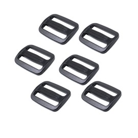 BOSWOAK Tri glide Sliders 1 1/2 Inch Plastic Tri Glide Slides Adjustable Slide Buckle Strap sliders Adjusters for Backpack Belt Strap Black, Black, 1.5inch