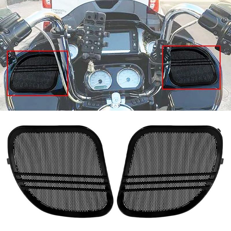 MACHSWON Motorcycle Tri-Line Speaker Grills, Front Fairing Speaker Cover, 2015-2022