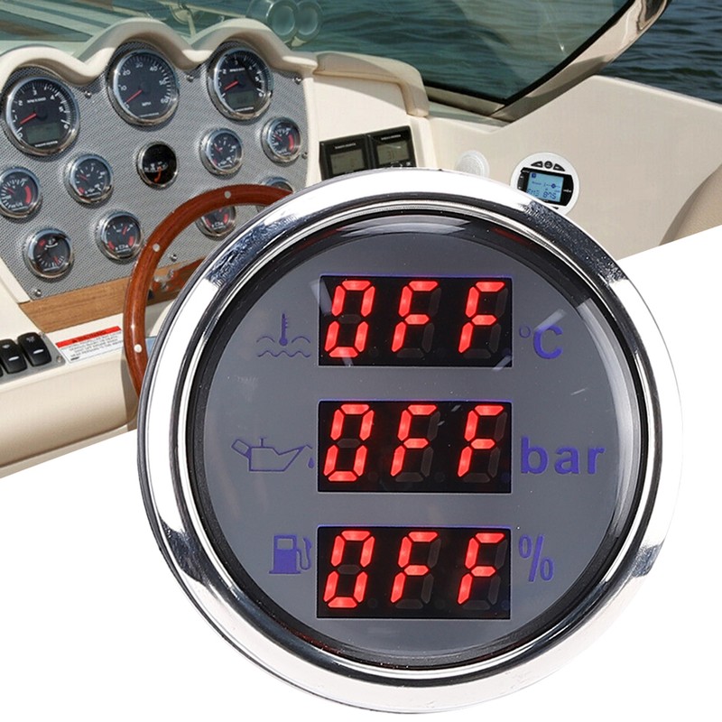 2in 3‑In‑1 Meter Cooling Water Temperature Oil Pressure Fuel Level