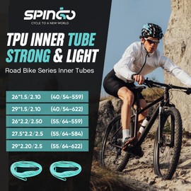 SPINGO TPU Inner Tube MTB 29 Inch / 27.5 Inch / 26 Inch TPU Bicycle Inner Tube Pack of 2 Ultralight Inner Tube with Presta Valve 48 mm (MTB 26 Inch x 2.1-2.5)
