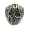Sterling silver biker men ring solid skull 925 size L