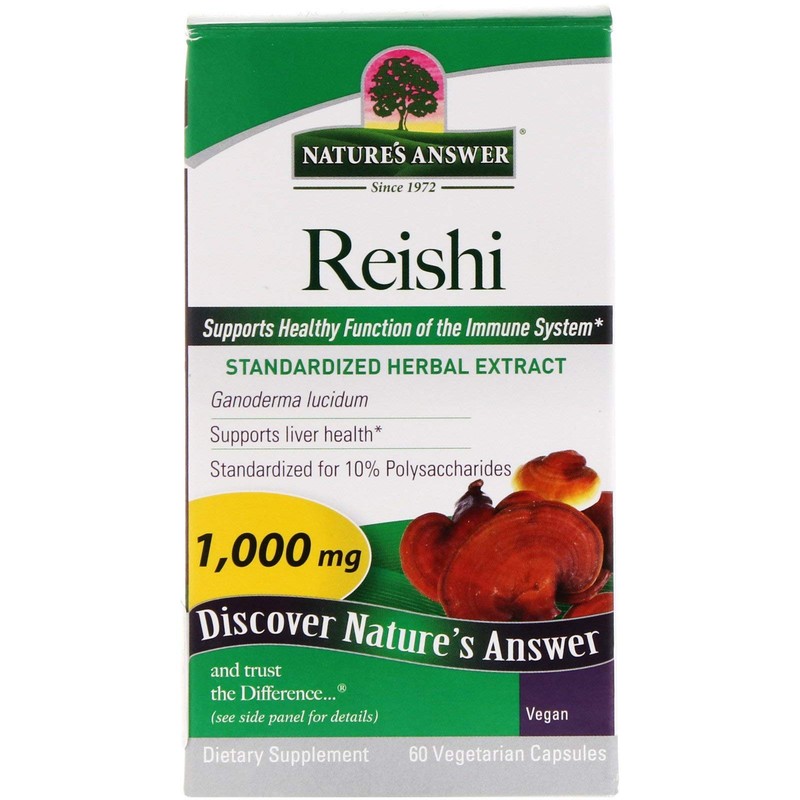 Natures Answer Reishi Mushroom, 1 000 Mg, 60 Caps Hongo