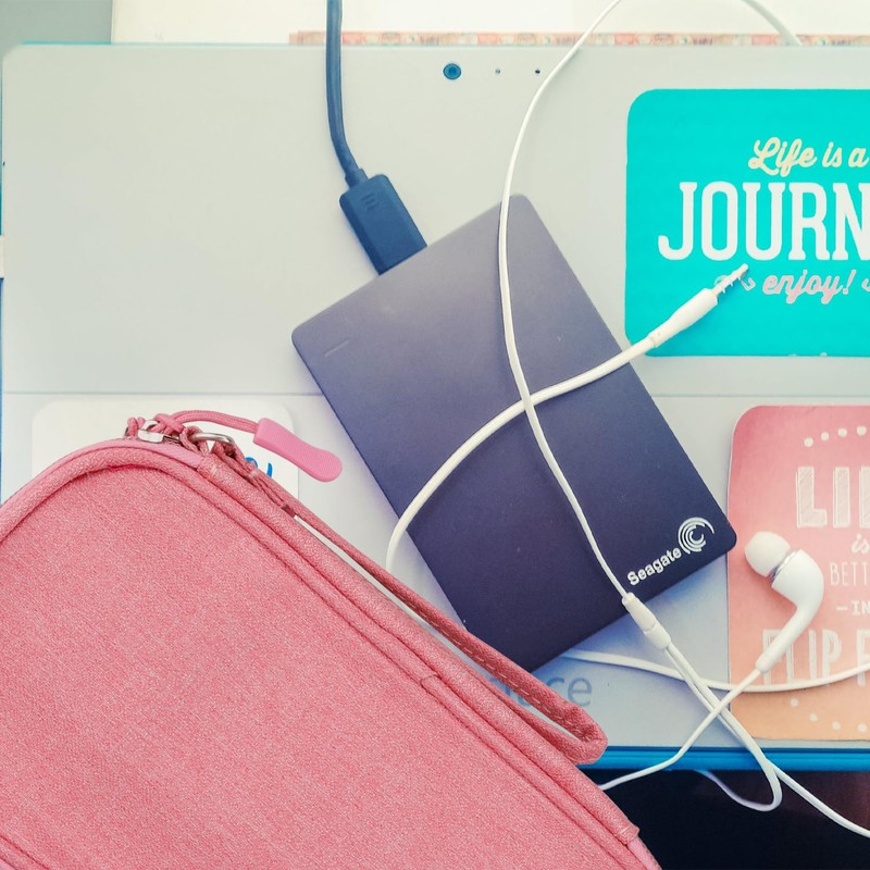 Rumyve Pink Double Electronic Accessories Bag Organizer Cable, Portable Waterproof