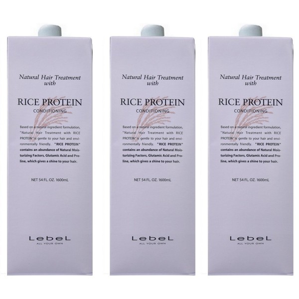 Lebel Natural Hair Treatment with RP (Rice Protein), 5.3 fl oz (1,600 ml), Refill Set of 3