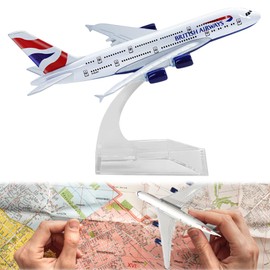 Dongnesi Airbus A380 Model,A380 Model Plane Model 1/400,British Airways Model Plane for Aviation Enthusiast Gift or Display Decorations(14cm,5.5 inches Long)