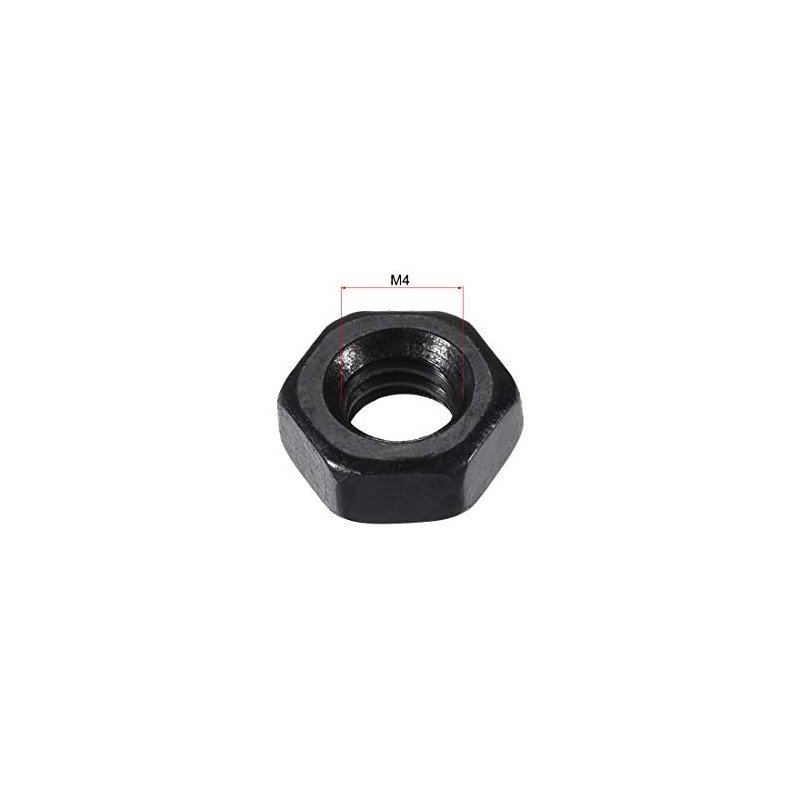 uxcell M4 Carbon Steel Grade 8 Hexagon Hex Nut Black
