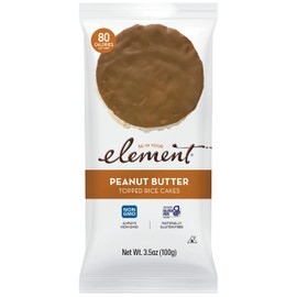 Element Snacks - Peanut Butter Topped Rice Cakes (Pack of 6), All-Natural Rice, Healthy Snacks for Kids or Adults, Non GMO, Certified Gluten-Free and Kosher