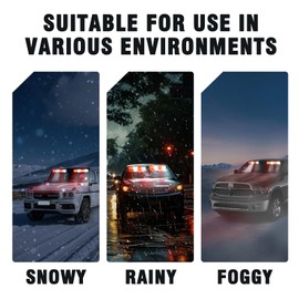 WINECO Emergency LED Strobe Traffic Advisor Lights Bar Car Front Rear Windshield Hazard Safety WarningFlashing Light w/Digital Controller for Construction Vehicles Trucks, 2x17inch, Red White