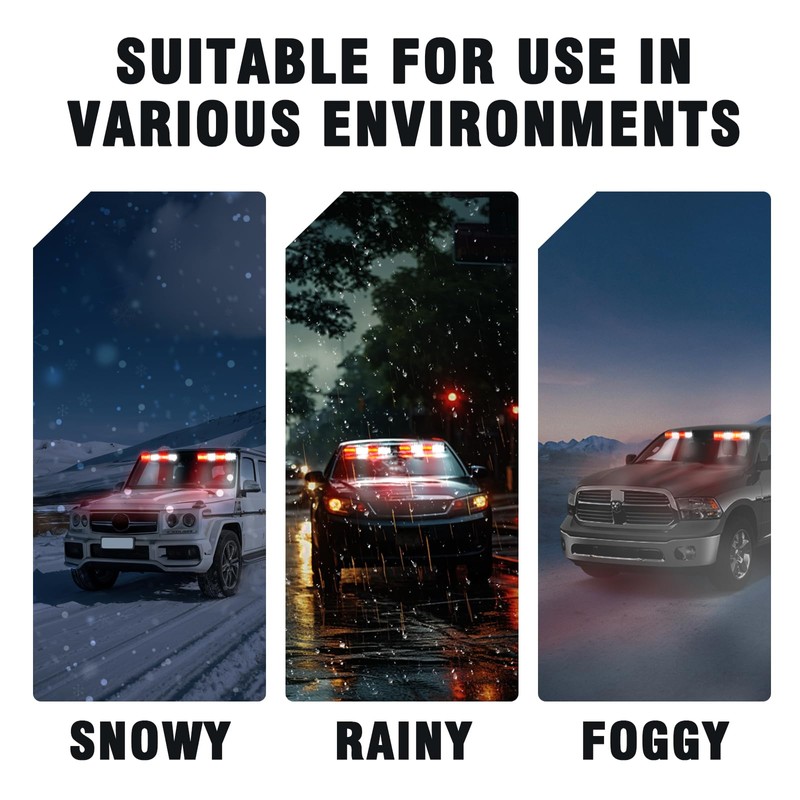 WINECO Emergency LED Strobe Traffic Advisor Lights Bar Car Front