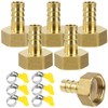 Brass Pipe Adapter, 6 Pieces 12 mm Barb x 3/4