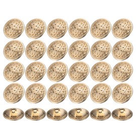 HARFINGTON 30pcs 24L Metal Round Hollow Sewing Buttons 15mm 5/8" Zinc Alloy Clothes Craft Replacement Button for Men Women Coat Uniform Shirt Suit, Gold Tone