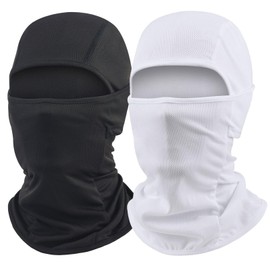 Black & White Ski Mask for Men Women 2 Pack Balaclava Face Mask Summer Shiesty Masks Full Head Cover Motorcycle Helmet Sun UV Protection