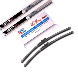 Beam Wiper Blades for 2013 Ford F150 F-150 Set Trico Tech Beam Blades Wipers Set Bundled with MicroFiber Interior Car Cloth