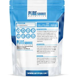 Citric Acid 100% Pure Food Grade for Food Bath Bombs Cleaning Cheese Making Cooking Descaling Descaler By PSN (500g)
