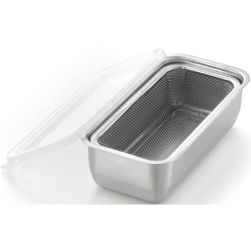 Yoshikawa YJ3364 Colander, Stainless Steel, Colander, Square, Vegetables, Length 8.1