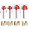 8pcs 1/4" Shank Cove Core Box Router Bit Set, Round